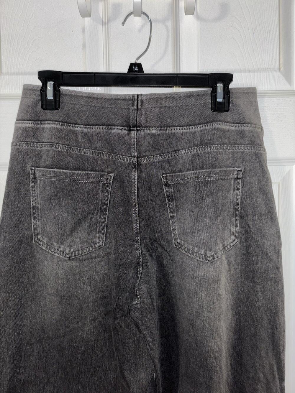 Halara L Large Black Denim Super Wide Leg Jeans NWT 30” Inseam Flex High Rise